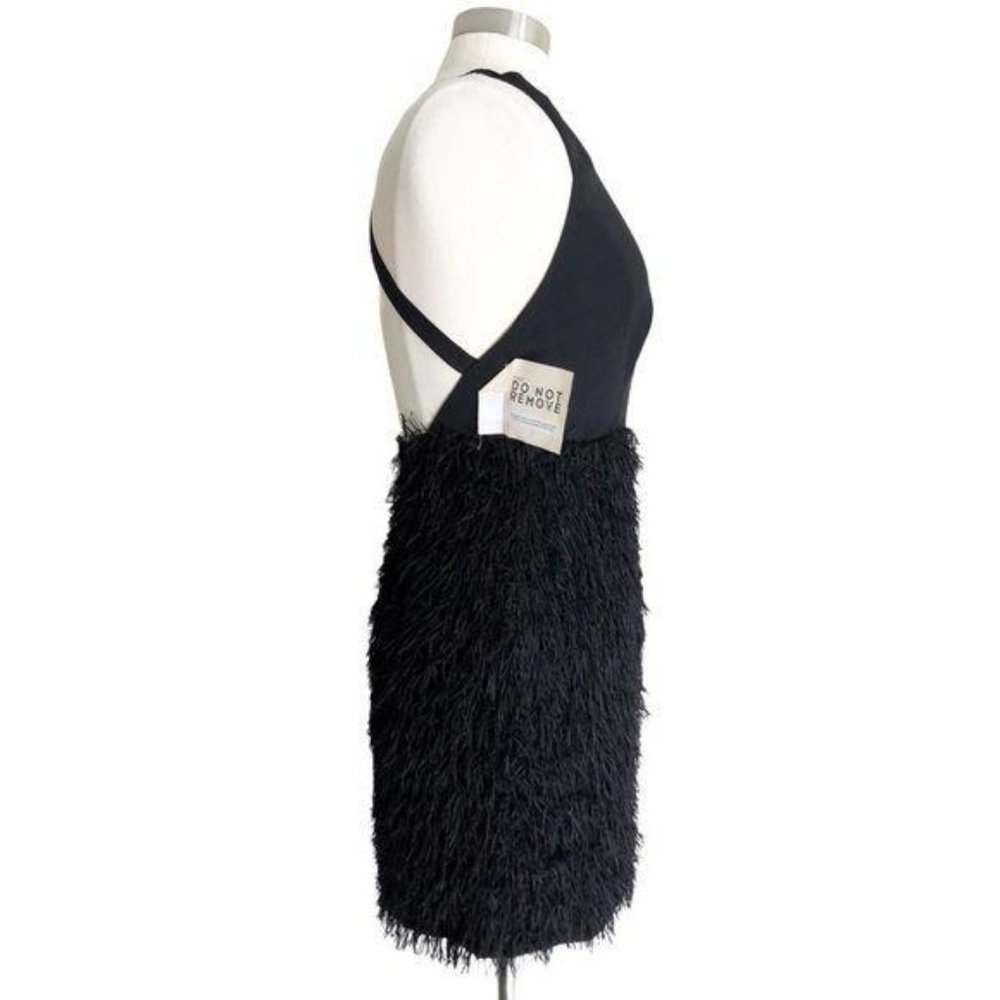 Fame and Partners Black Fringed Cocktail Dress 6 - Picture 5 of 10